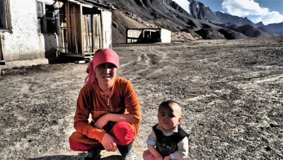 Mom and son Ak.Baital pass, Tajikistan